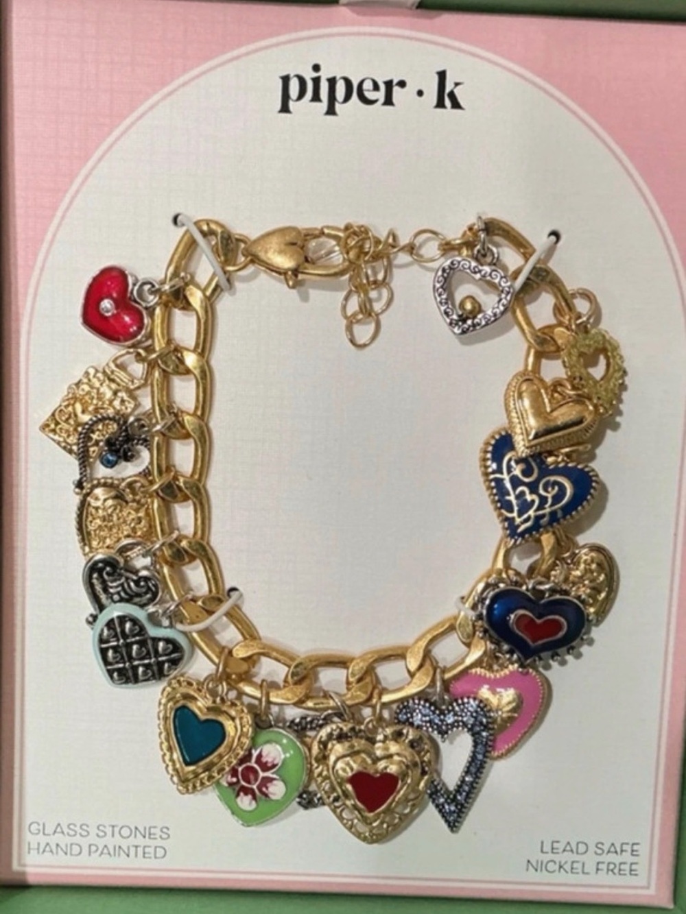 Piper K Hearts Charm Bracelet